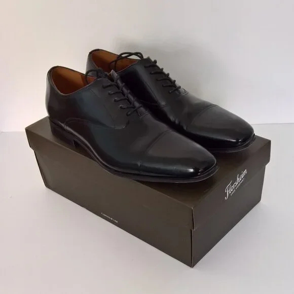 Florsheim mens 10.5 D Carino cap oxford shoes black leather dress preppy classic f66d292b-e09c-426d-8177-  main image 4